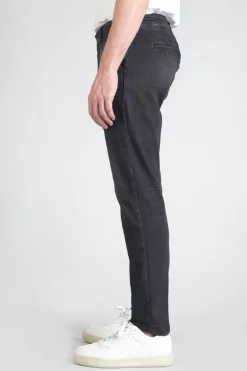 Le Temps des Cerises Pantalon Chino Dejean En Jeans Noir Delave-Homme Coupe Regular Confort
