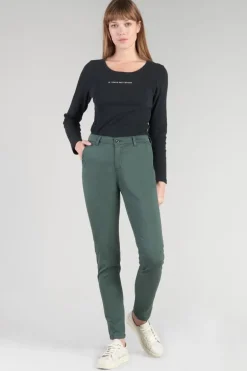 Le Temps des Cerises Pantalon Chino Dyli4 Vert Bouteille-Femme Pantalons & Chinos