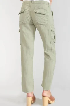 Le Temps des Cerises Pantalon Louisa En Lin Vert Amande-Femme Pantalons & Chinos