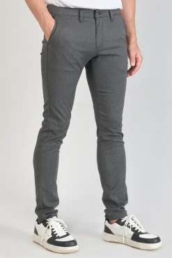 Le Temps des Cerises Pantalon Milo A Motif Pied De Poule Gris-Homme Pantalons & Chinos