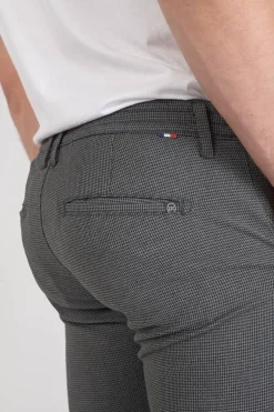 Le Temps des Cerises Pantalon Milo A Motif Pied De Poule Gris-Homme Pantalons & Chinos