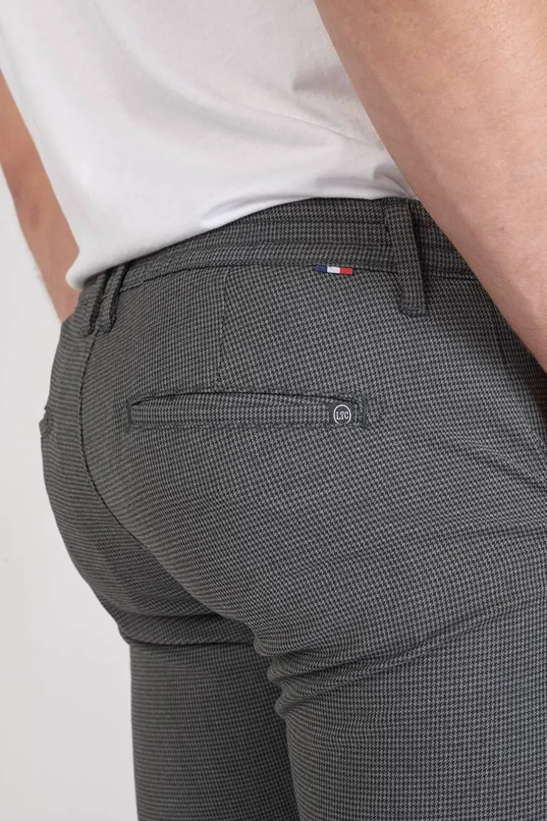 Le Temps des Cerises Pantalon Milo A Motif Pied De Poule Gris-Homme Pantalons & Chinos