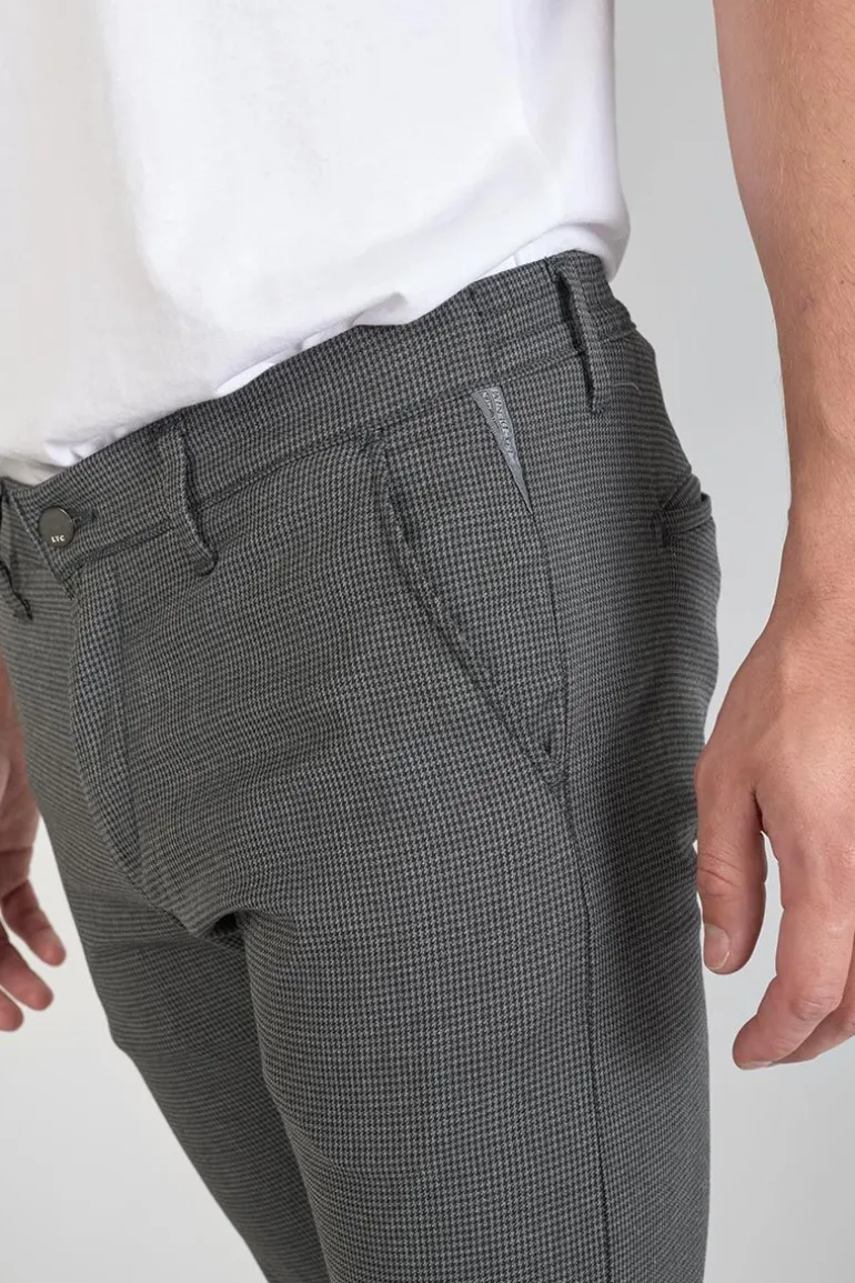 Le Temps des Cerises Pantalon Milo A Motif Pied De Poule Gris-Homme Pantalons & Chinos