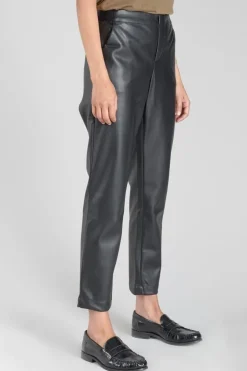 Le Temps des Cerises Pantalon Mineta En Simili Cuir Noir-Femme Pantalons & Chinos