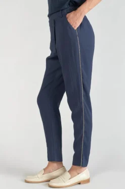 Le Temps des Cerises Pantalon Reydel Bleu Marine A Fermeture Asymetrique-Femme Pantalons & Chinos
