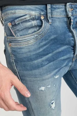 Le Temps des Cerises Perier 900/16 Tapered 7/8Eme Jeans Destroy Vintage Bleu N°4-Homme Coupe Tapered