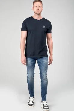 Le Temps des Cerises Picpus Power Skinny 7/8Eme Jeans Destroy Bleu N°2-Homme Coupe Skinny