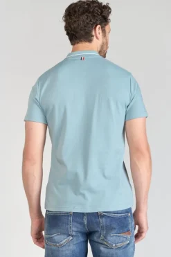 Le Temps des Cerises Polo Aron Bleu-Gris-Homme T-Shirts & Polos