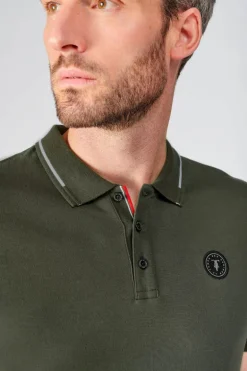 Le Temps des Cerises Polo Aron Vert Kaki-Homme T-Shirts & Polos