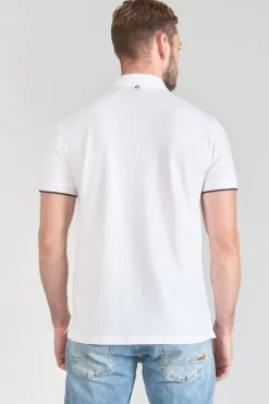 Le Temps des Cerises Polo Cotrel Blanc-Homme T-Shirts & Polos