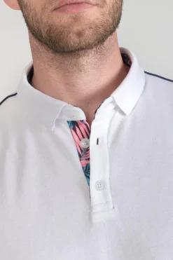 Le Temps des Cerises Polo Cotrel Blanc-Homme T-Shirts & Polos