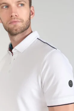 Le Temps des Cerises Polo Cotrel Blanc-Homme T-Shirts & Polos