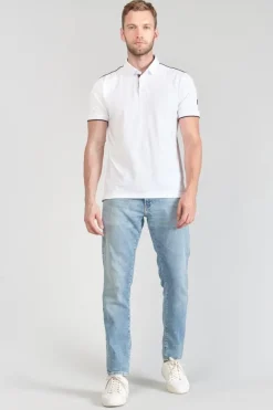 Le Temps des Cerises Polo Cotrel Blanc-Homme T-Shirts & Polos