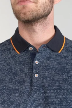 Le Temps des Cerises Polo Nevor Jacquard A Motif Feuilles-Homme T-Shirts & Polos