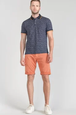 Le Temps des Cerises Polo Nevor Jacquard A Motif Feuilles-Homme T-Shirts & Polos