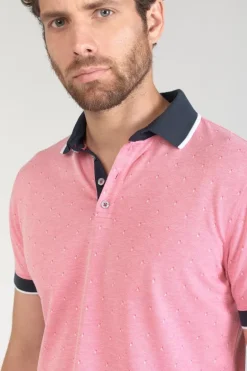 Le Temps des Cerises Polo Novil En Jacquard Rose-Homme T-Shirts & Polos