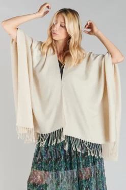 Le Temps des Cerises Poncho Pili Beige Creme-Femme Vestes & Blousons