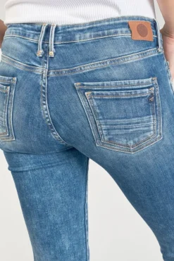 Le Temps des Cerises Pounche Power Skinny 7/8Eme Jeans Destroy Bleu N°3-Femme Coupe Skinny