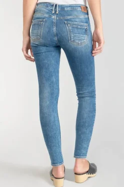 Le Temps des Cerises Pounche Power Skinny 7/8Eme Jeans Destroy Bleu N°3-Femme Coupe Skinny