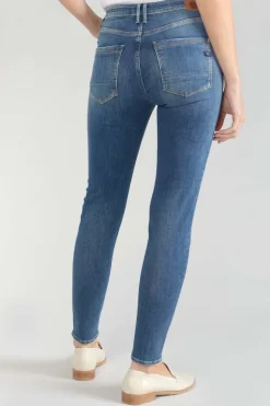 Le Temps des Cerises Power Skinny Taille Haute 7/8Eme Jeans Destroy Bleu N°2-Femme Coupe Skinny