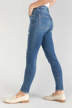 Le Temps des Cerises Power Skinny Taille Haute 7/8Eme Jeans Destroy Bleu N°2-Femme Coupe Skinny
