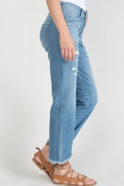 Le Temps des Cerises Pricilia Taille Haute 7/8Eme Jeans Destroy Bleu N°4-Femme Coupe Regular