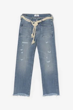 Le Temps des Cerises Pricilia Taille Haute 7/8Eme Jeans Destroy Bleu N°4-Femme Coupe Regular