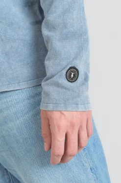 Le Temps des Cerises Pull Bivor Bleu-Gris Delave-Homme Pulls & Cardigans