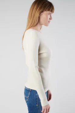 Le Temps des Cerises Pull Lina Asymetrique Sable-Femme Pulls & Sweats & Cardigans