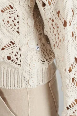 Le Temps des Cerises Pull Poots Ajoure Sable-Femme Pulls & Sweats & Cardigans