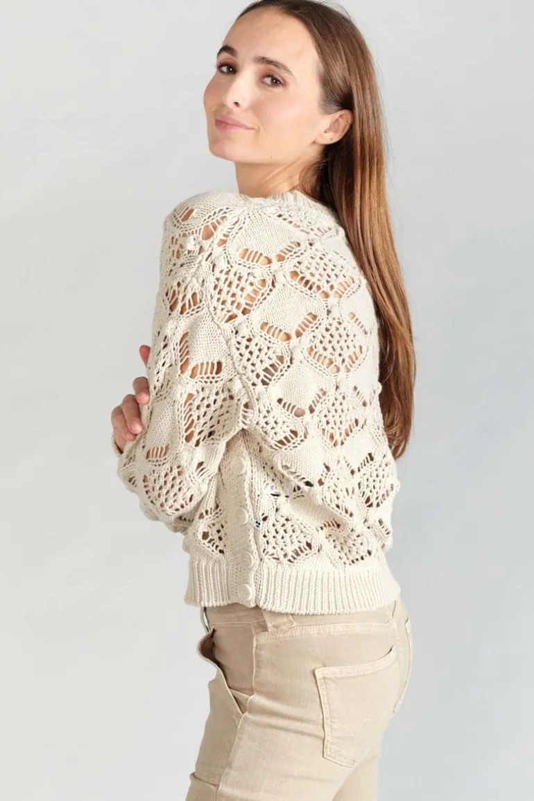 Le Temps des Cerises Pull Poots Ajoure Sable-Femme Pulls & Sweats & Cardigans