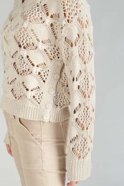 Le Temps des Cerises Pull Poots Ajoure Sable-Femme Pulls & Sweats & Cardigans