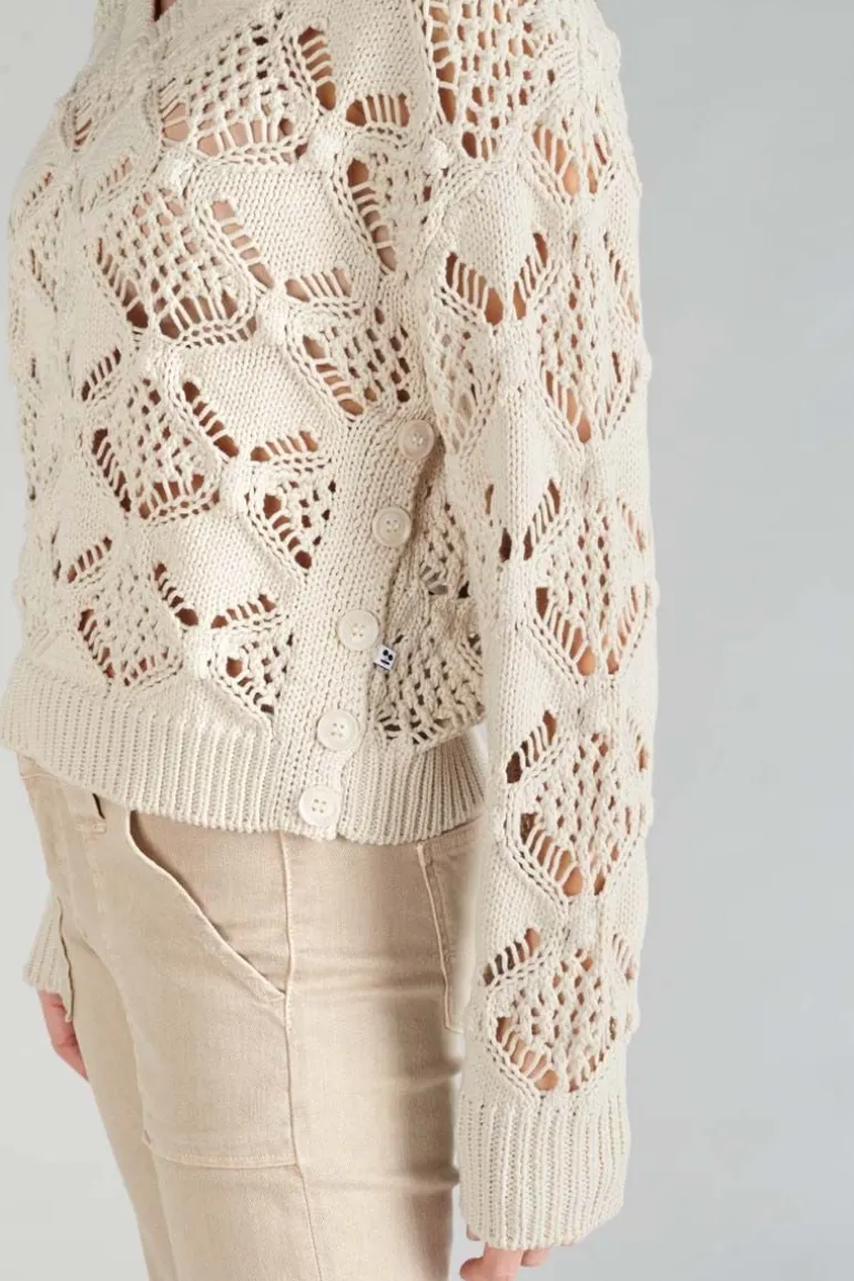 Le Temps des Cerises Pull Poots Ajoure Sable-Femme Pulls & Sweats & Cardigans