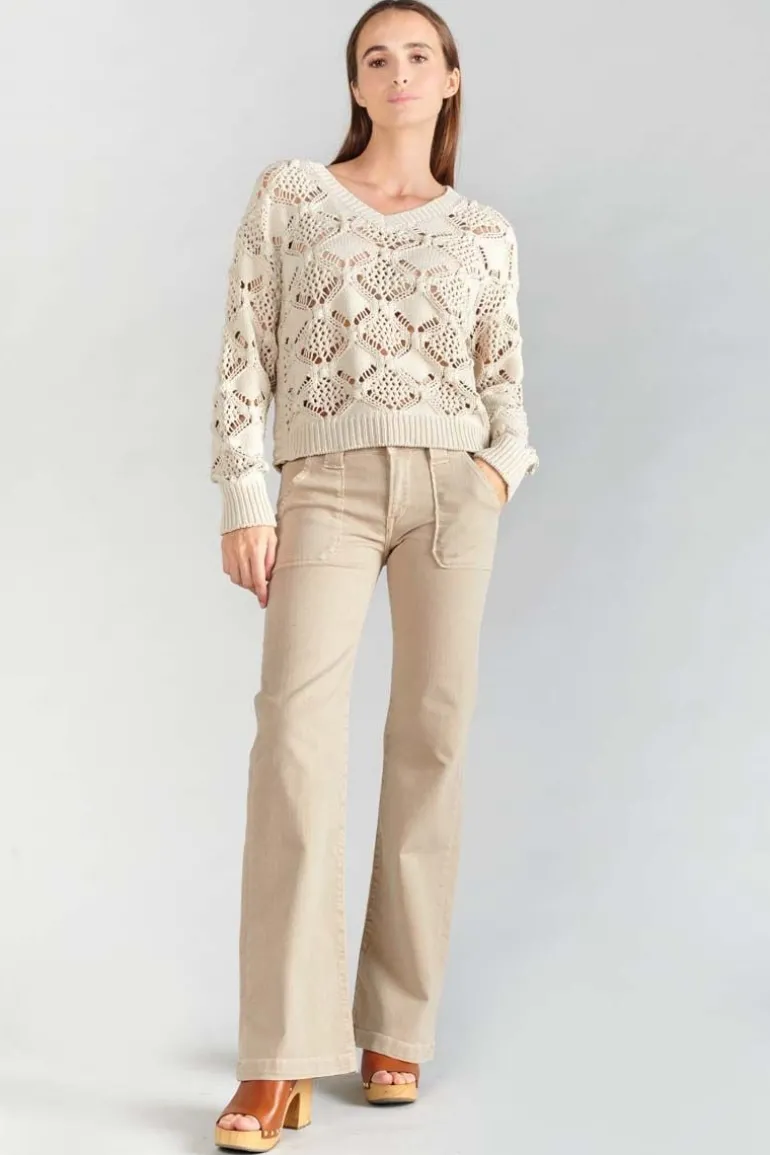 Le Temps des Cerises Pull Poots Ajoure Sable-Femme Pulls & Sweats & Cardigans