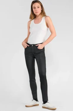 Le Temps des Cerises Pulp Slim Taille Haute 7/8Eme Jeans Enduit Noir N°0-Femme Coupe Slim