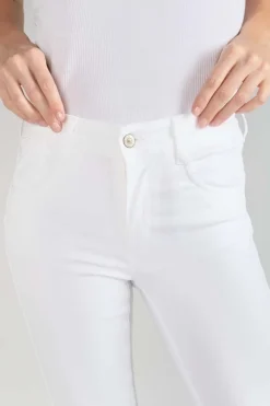 Le Temps des Cerises Pulp Slim Taille Haute 7/8Eme Jeans Blanc-Femme Coupe Slim