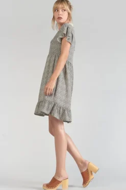 Le Temps des Cerises Robe Aliette A Motif Et Noir-Femme Robes