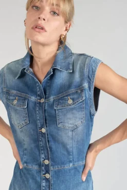 Le Temps des Cerises Robe Diderot En Jeans Bleu-Femme Robes