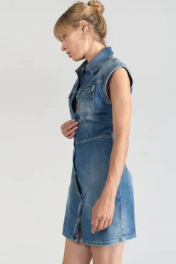 Le Temps des Cerises Robe Diderot En Jeans Bleu-Femme Robes