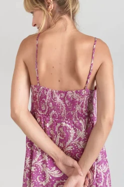 Le Temps des Cerises Robe Elden Violine A Motif Cachemire-Femme Robes