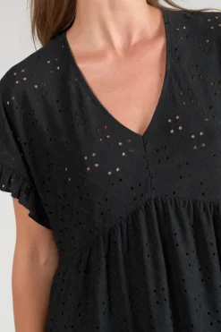 Le Temps des Cerises Robe Lia Ajouree Noire-Femme Robes