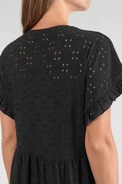 Le Temps des Cerises Robe Lia Ajouree Noire-Femme Robes