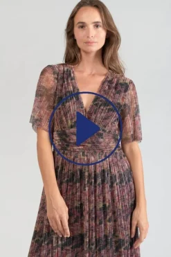 Le Temps des Cerises Robe Longue Amiel Imprimee Irisee-Femme Robes