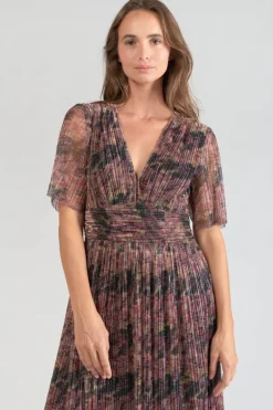 Le Temps des Cerises Robe Longue Amiel Imprimee Irisee-Femme Robes