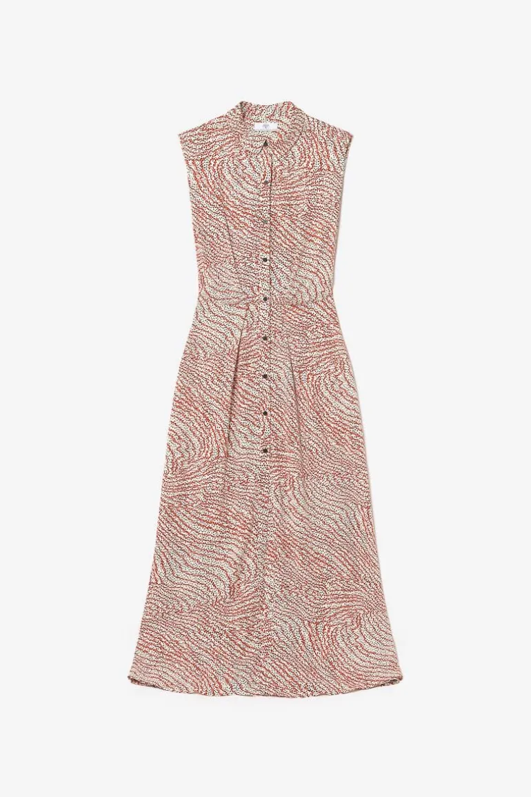 Le Temps des Cerises Robe Longue Cuoco A Motif Orange Et Noir-Femme Robes