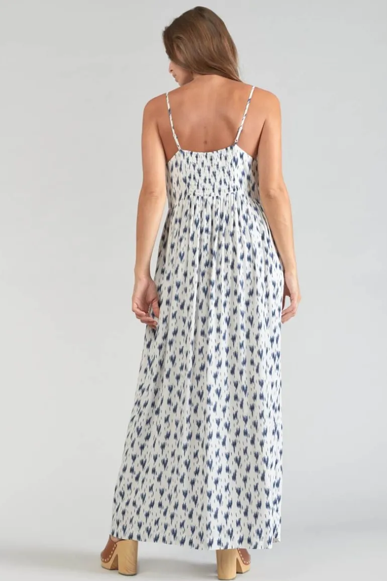 Le Temps des Cerises Robe Longue Evita Tie And Dye Bleu-Femme Robes