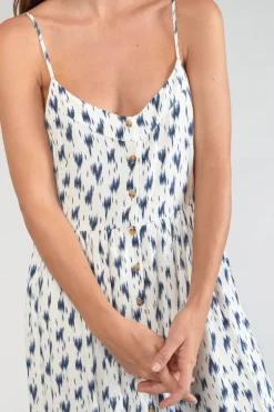 Le Temps des Cerises Robe Longue Evita Tie And Dye Bleu-Femme Robes