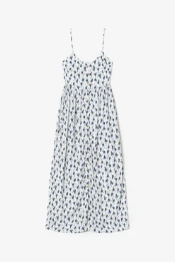 Le Temps des Cerises Robe Longue Evita Tie And Dye Bleu-Femme Robes