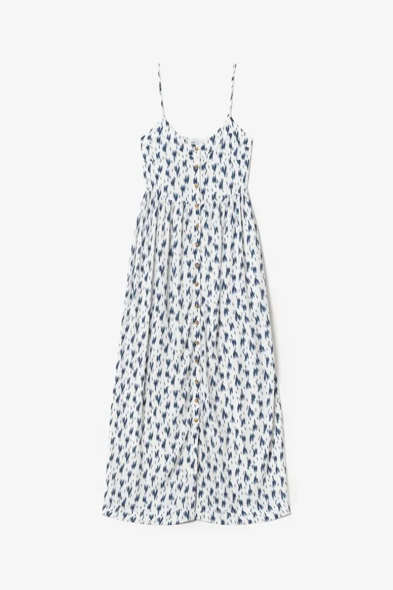 Le Temps des Cerises Robe Longue Evita Tie And Dye Bleu-Femme Robes