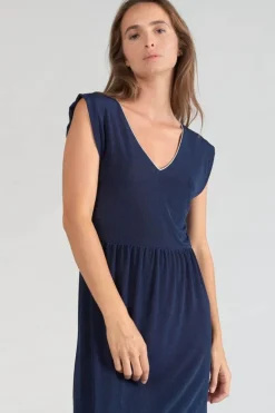 Le Temps des Cerises Robe Longue Nata Bleu Marine-Femme Robes
